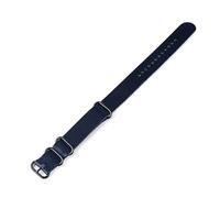 WAWPU Bracelet de montre en cuir Nato 16 mm - 24 mm, accessoires de montre for homme(Blue Black Buckle,24mm)