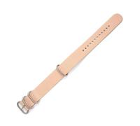 WAWPU Bracelet de montre en cuir Nato 16 mm - 24 mm, accessoires de montre for homme(Pink Silver Buckle,24mm)