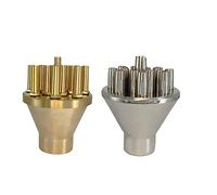 WAWPU Buse de Fontaine supérieure Droite collectrice, têtes d'arrosage de Jardin de Piscine en Laiton et en Acier Inoxydable(Brass 1" Female)