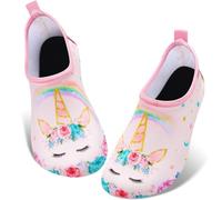 WAWSAM Chaussures Aquatiques pour Enfants Filles Chaussures de Plage Maille Souple Licorne Antidérapante Léger Confortable Chaussettes d'eau pour Surf Chaussures Aqua
