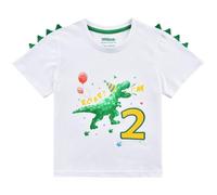 WAWSAM Dinosaure 2 Ans d'anniversaire T - Shirt Vêtements À Manches Courtes Garçon Rugir Je suis 2 Saurus Deuxième Anniversaire T-Shirt Cadeau Coton Aquarelle Imprimé Broderie Manches Courtes