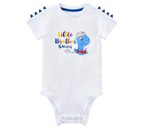 WAWSAM Petit Frère Body bébé Garçon Dinosaure Nouveau-né Manche Courte Bodysuit Cadeau 100% Coton Imprimé T-Rex Bodys Blanc Barboteuses Vêtement(blanc, 0-3 mois)