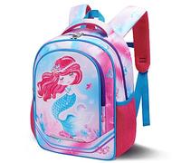 WAWSAM Sac à dos pour enfants - Sac à dos pour école maternelle, sac à dos rose pour l'école primaire, sac à dos pour enfants avec sangle de poitrine et poche latérale pour bouteille, Sirène D rose +