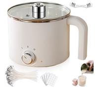 Wax Melt Electric Jar for Candle Making Accessory Kit Including Wicks Wick Stickers Centering Device Mixing Spoon Wax
