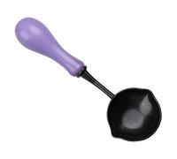 Wax Sealing Melting Spoon,10.4x3.4cm Versatile Double-mouth Spout Design Wax Melting Spoon | Reliable Finger-Protection Anti-stick Heated Fire Paint Tool With Wood Handle For Bead Helper