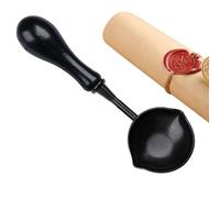 Wax Sealing Melting Spoon,10.4x3.4cm Versatile Double-mouth Spout Design Wax Melting Spoon | Reliable Finger-Protection Anti-stick Heated Fire Paint Tool With Wood Handle For Bead Helper