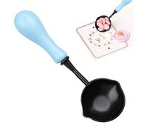 Wax Sealing Melting Spoon,10.4x3.4cm Versatile Double-mouth Spout Design Wax Melting Spoon | Reliable Finger-Protection Anti-stick Heated Fire Paint Tool With Wood Handle For Bead Helper