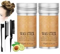 Wax Stick Hair 2 Pièces Hair Wax Stick Cire Cheveux Femme Baton de Cire pour Cheveux Stick Anti Frisottis Cheveux pour Femmes et Hommes Coiffage Longue Durée avec 3 Peignes