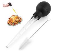 WAXCMXYH Poire à Dinde avec Brosse de Nettoyage, Grande Poire à Dinde pour la Cuisson, Facile à Utiliser et à Nettoyer, Seringue à Dinde avec Bulbe Puissant et Échelles pour Barbecue, Grill, Cuisson