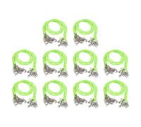 Waxed Necklace Cord 100pcs | Adjustable Length DIY Jewelry Making Rope | Protective & Abrasion - Proof String for Pendants/Beads/Crafts | 42cm with Clasp & Extension Chain (Fluorescent Green)