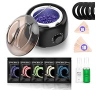Waxing Kit TIKESI Wax Warmer for Hair Removal, Hard Wax Kit with 14,1 oz 5 Bags Hard Wax Beans for Full Body, Legs, Face, Eyebrows, Bikini, Brazilian Waxing Kit for Women Men