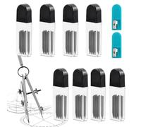 WAXKOP 8 Boîtes Mine Compas Maped, 200 Pièce Mine Compas 2mm Mine de Compas, Mines de Rechange pour Compas 2B avec 2 Taille-Crayon