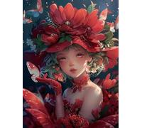 Waxonle 5D Diamond Painting Fille Peinture Diamant Adulte, OcéAn Diamond Painting Enfant, DIY Round Strass Broderie Diamant Kit Complet Cristal Artisanat for Decoration Chambre, 30x40cm