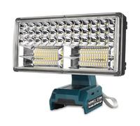 WaxPar 40 W pour lampe Makita alimentée par des batteries lithium-ion Makita 18 V maximum, 4200 lm pour lampe de poche Makita 18 V avec port USB, port de type C, tête pivotante à 110 degrés