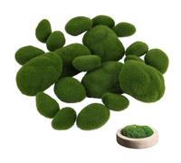 WaxYxaW 20 Pierres 3 Tailles Différentes,Ensemble de Mousse Artificielle Vertes pour Décoration, Boules de Mousse pour Créations Florales, Jardins Miniature, Terrariums et Projets DIY