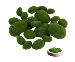WaxYxaW 20 Pierres 3 Tailles Différentes,Ensemble de Mousse Artificielle Vertes pour Décoration, Boules de Mousse pour Créations Florales, Jardins Miniature, Terrariums et Projets DIY