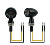 WaxYxaW Clignotants Mini LED 12V Universels - Pack de 2 Étanche, Rétro Sphérique en Alliage de Zinc, Haute Luminosité et Longue Durée de Vie pour Moto