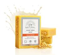 Way Natural - Savon au lait de chèvre, flocons d'avoine avec miel (3 barres de savon pour les mains et le corps) - Savon doux, sans colorants, barbe au lait de chèvre véritable