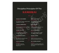 Way of the Warrior Poster Motivational Maxims Wall Art for Personal Development Study Room Home Office Minimalist Decor Gift(Framed,08x12inch(20x30cm))