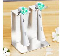 WAYASI Support Brosse a Dent Electrique Salle de Bain, Porte Brosse à Dents Mural, Rangement Brosse a Dent, Support Brossette Auto-Adhésif Porte-Brosses à Dents (Argenté, Petit)