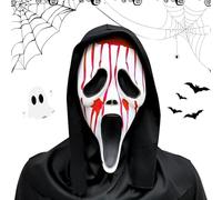 WAYBWZDQ Masques Scream Halloween, Masque Scream Adulte Enfant, Halloween Ghost Face Maske, Masque Ghostface Scream Geister Scream Maske, Masque de Cri Horreur pour Carnaval Fête Cosplay (B)