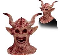Waycin Masque de vampire d'Halloween pour adulte, masque de monstre démon effrayant pour Halloween, fête costumée (rose)