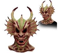 Waycin Masque de vampire d'Halloween pour adulte, masque de monstre démon effrayant pour Halloween, fête costumée (vert)