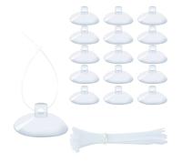 Waycreat Lot de 20 ventouses en caoutchouc de 35 mm, petites ventouses avec 40 attaches transparentes pour table, fenêtre, aquarium, mur, métal, verre