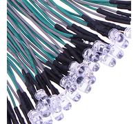 Waycreat Lot de 35 diodes LED RVB pré-câblées 5 mm, ultra lumineuses, LED 12 V, résistance intégrée pour projets de bricolage, Arduino, Raspberry Pi et électronique de loisirs