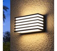 WAYEE Applique Murale Exterieur Industrielle LED Noire éclairage Mural D'extérieur Anthracite 12W Blanc Chaud,Boîtier Mural Horizontal/vertical étanche,Résistant Aux UV