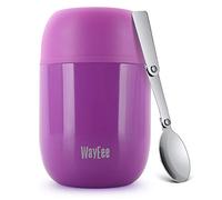 WayEee Boîtes Alimentaires isothermes,Boite Isotherme Repas Chaud Porte-Aliments en Acier Inoxydable à Double Couche pour Ecole Bureau (Violet, 450ML)