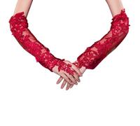Wayfadacc 2pcs Fleur Confortable Overnités Des Manches Lâches Respirantes Manches Extérieures Pour Les Mariages Et Célébrations Gants En Dentelle À La Mode