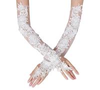 Wayfadacc 2pcs Fleur Confortable Overnités Des Manches Lâches Respirantes Manches Extérieures Pour Les Mariages Et Célébrations Gants En Dentelle À La Mode