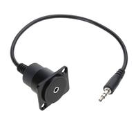 Wayfadacc Adaptateur de son de montage sur panneau de 3,5 mm mâle/femelle vers femelle - Câble court de connexion stéréo 1/8