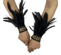 Wayfadacc Bracelets de poignet pour femmes et hommes - Style ethnique - Manchons décoratifs - Pour Halloween et cosplay, 23*18*1CM, Plume