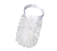 Wayfadacc Collier jabot en dentelle à volants style victorien blanc pour Halloween et LARP Cravate coloniale médiévale