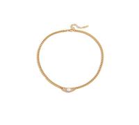 Wayfadacc Élégant collier avec pendentif en oxyde de zirconium étincelant - Chaîne légère en acier inoxydable pour un usage quotidien - Bijoux simples en oxyde de zirconium, taille unique, Comme