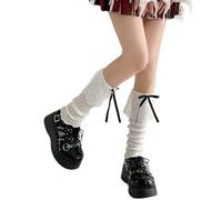 Wayfadacc Femmes Esthétique En Tricot Côtelé Stretch Legher Boot Boot Japonais Covers De Botte En Dentelle À Volants Doux Couvre-bouche À Bowk