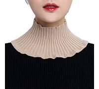 Wayfadacc Femmes Filles Cols Collier Détachable En Laine Tricotée Mock Coutre À Col Roulé Faux Faux Half Top Winter Nec Plus Chauds Shirts Pour Femmes