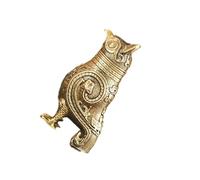 Wayfadacc Figurine miniature en bronze Chouette Zun antique répliques d'artefact culturel chinois pour salon étagère présentoir répliques historiques de collection