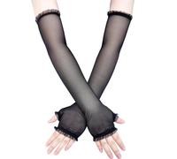 Wayfadacc Gants à manches pour discothèque, danse, fête de Noël, demi-doigts transparents pour concert et opéras, Noir , 10*10*2cm