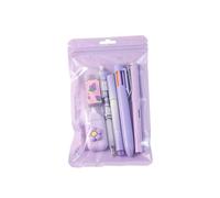 Wayfadacc Lot de 6 articles de papeterie pour étudiants avec stylo gel rétractable, stylo multicolore, gomme, marqueur, ruban correcteur blanc
