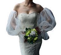 Wayfadacc Manches bouffantes détachables pour mariage - Manches longues amovibles - Blanc - Fait à la main - Élégantes décorations de mariage