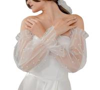 Wayfadacc Manches De Bras En Ligne Avec Perles Pour Les Robes Mariée Mariée Glants Sans Doigts Longueur Longueur Coude Pour Les Banquets High Elasticity Bras Covers