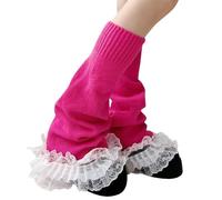 Wayfadacc Mérarchettes En Tricot Évasé Pour Femmes Japonais Sweet Girl Tiered Ruffled Lace Trim Foot Covers Streetwear Cosplay Choques De Veau Engendul