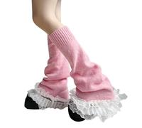 Wayfadacc Mérarchettes En Tricot Évasé Pour Femmes Japonais Sweet Girl Tiered Ruffled Lace Trim Foot Covers Streetwear Cosplay Choques De Veau Engendul