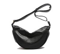 Wayfadacc Sac à bandoulière tendance en cuir PU décontracté et confortable à large sangle pour un usage quotidien et un événement social, sac de courses décontracté, Noir , One Size