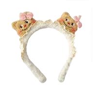 Wayfadacc Serre-tête amusant avec nœud pour photo - Ours en fourrure - Accessoire de fête - Pour festivals de musique