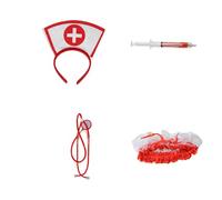 Wayfadacc Serre-tête d'infirmière pour Halloween, stéthoscope, cosplay, fête, maquillage