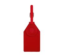 Wayfadacc Valise à bagages en polyuréthane avec sangle nom, adresse, carte d'identification de bagages, Rouge, 13*9*1cm